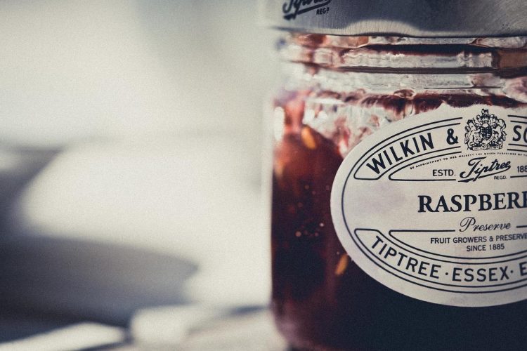 Label on jam jar