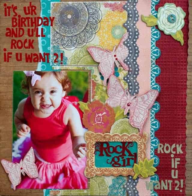 Birthday celebration for girl scrapbooking