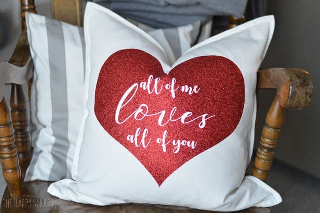 DIY Glitter Vinyl Throw Pillow