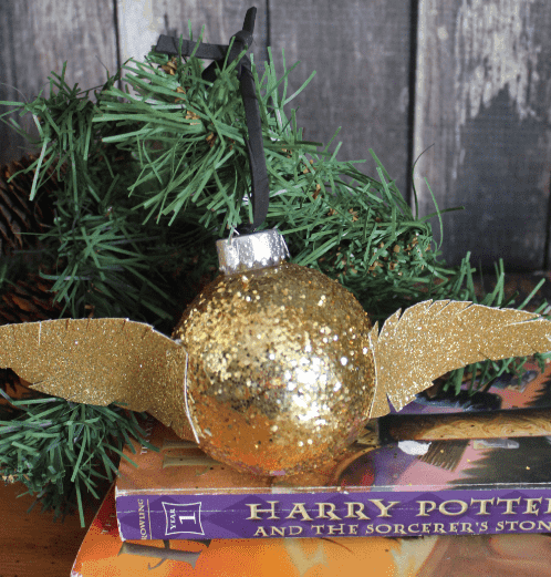 Homemade Harry Potter Golden Snitch Ornament