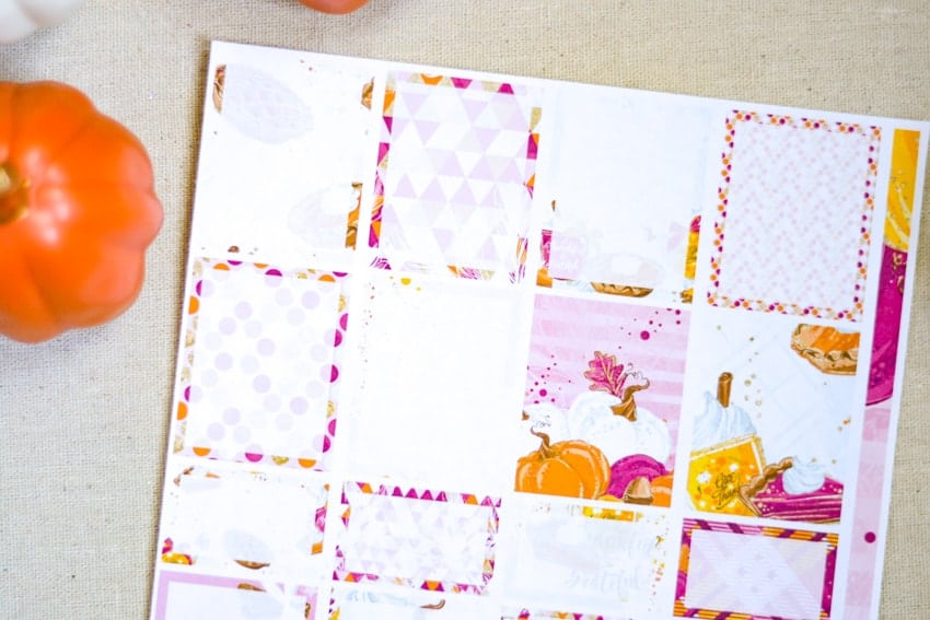 free printable pink autumn planner stickers
