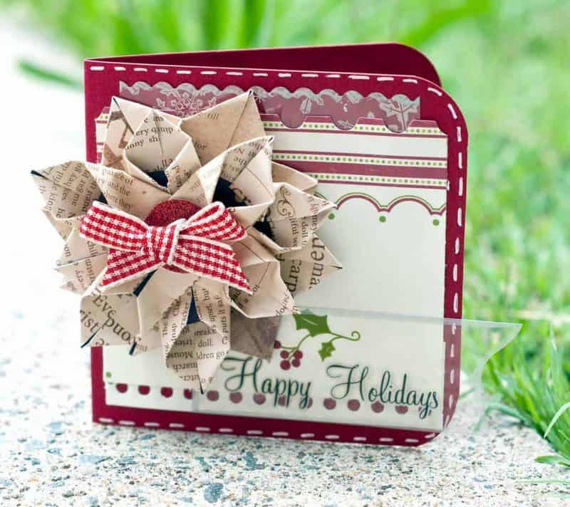 christmas card diy ideas: happy flower