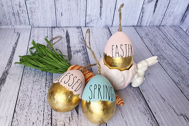 DIY Easy Easter Eggs with Gold Leaf and Vinyl