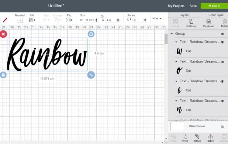 Welding your letters together in Cricut Design Space