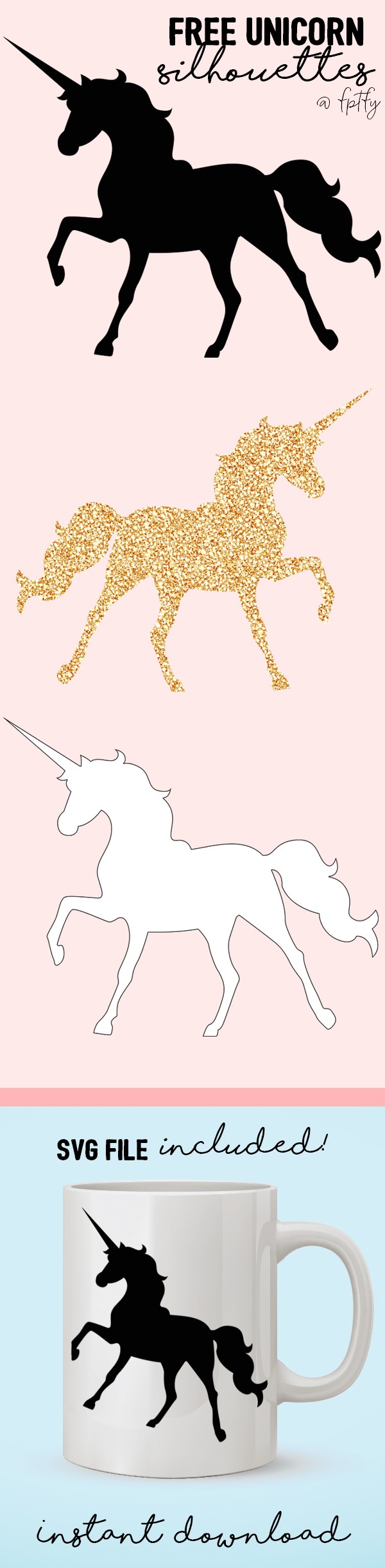 free unicorn silhouette file