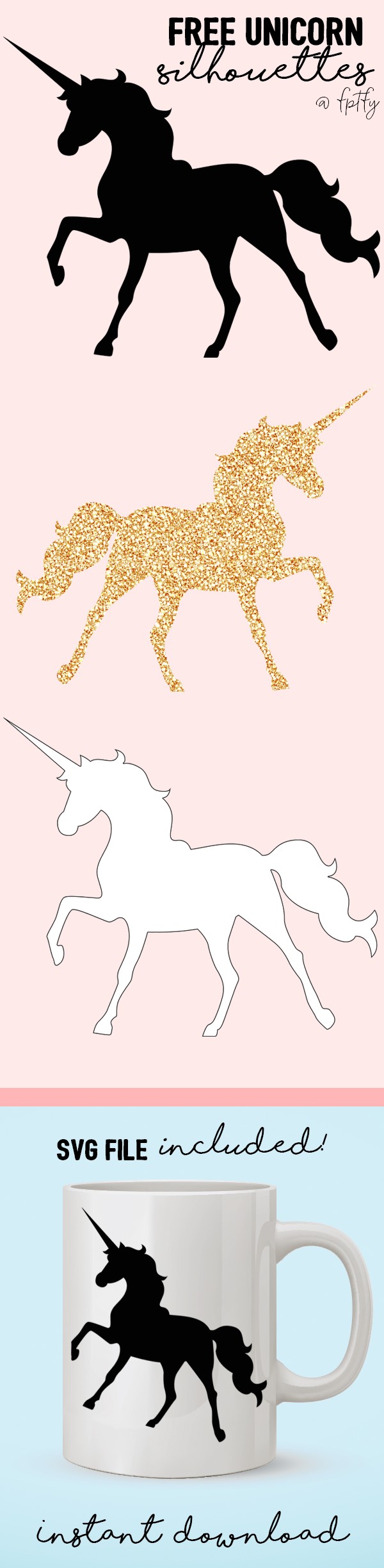 free unicorn silhouette file