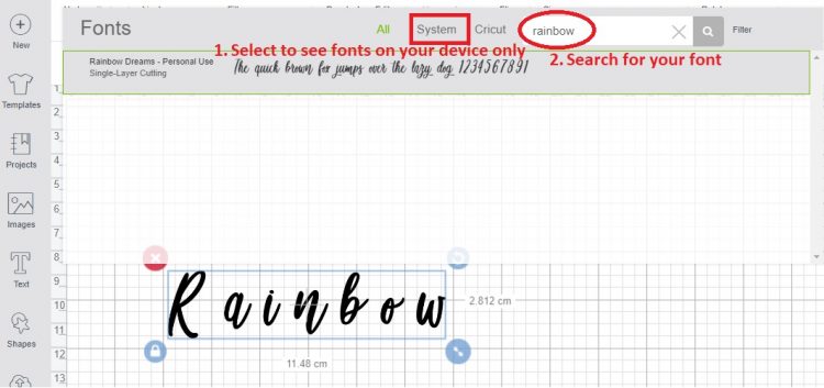 how to import fonts into Cricut Design Space