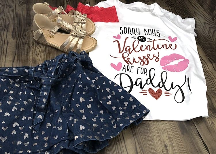 DIY Valentines Vinyl Shirt for Girls