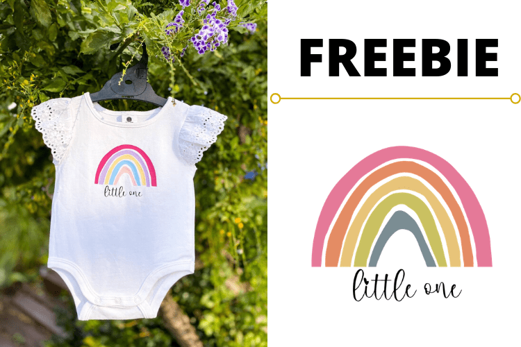 Little One Rainbow Baby Onesie Free SVG