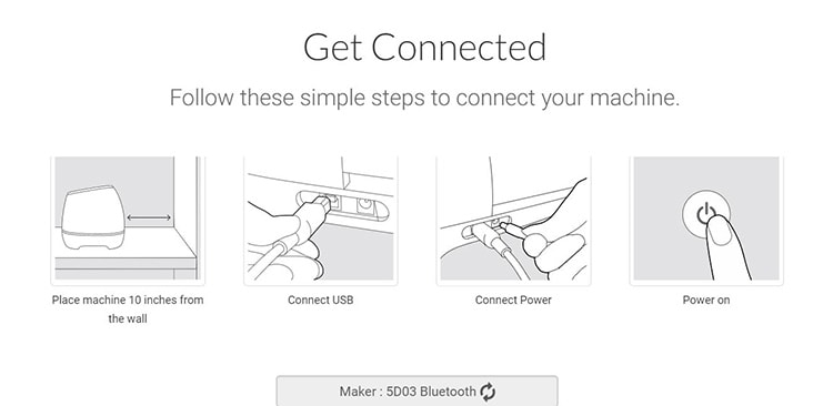 Connect cutter to cricut design space software