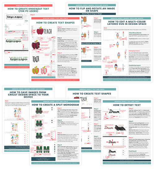 Cricut Design Space Example Pages