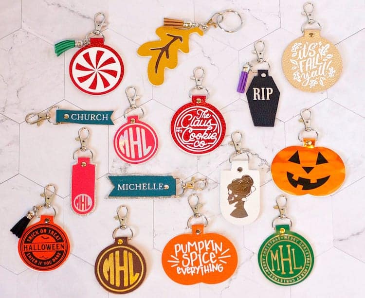 Faux Leather Keychains