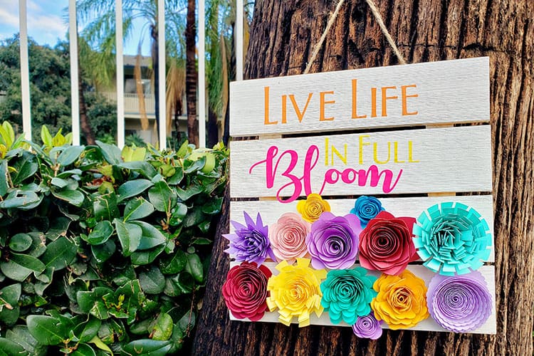 Colorful Paper Flower Spring Sign