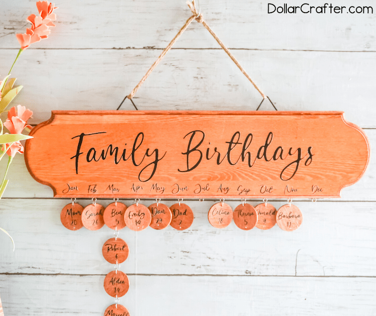 diy family birthday board