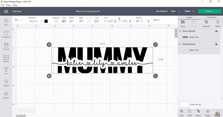 Final look of Knockout text effect