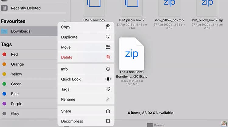 Zip or Decompressed Folder in Downloads
