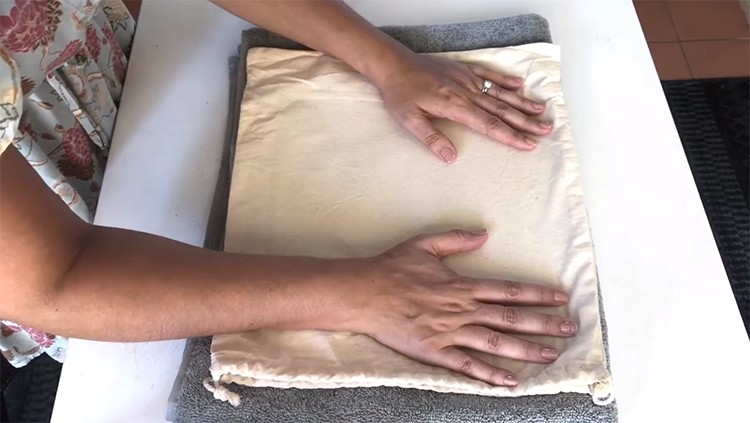Put a towel underneath your material