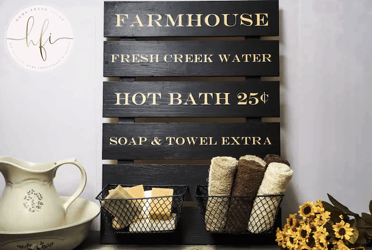 Farmhouse Bathroom Sign