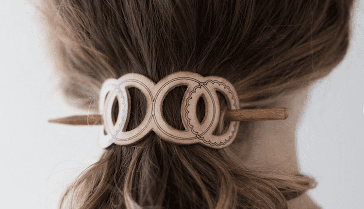 Leather Stick Barrette Hair Clip