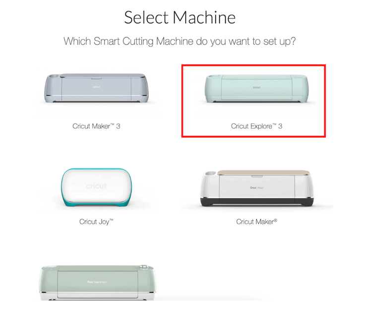 Select Cricut Explore 3