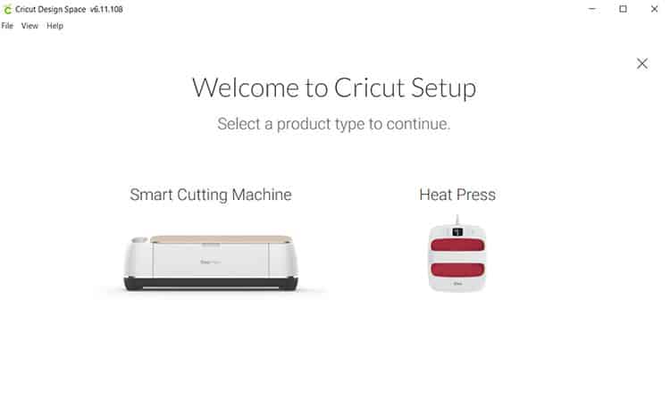 Select the Cricut product you are setting up