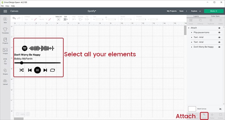 Attach all layers in design space