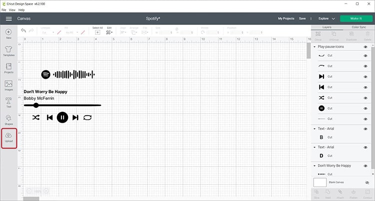 Upload Image into Design Space