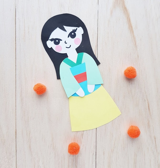 Princess Mulan Paper Craft Doll for Kids to Make