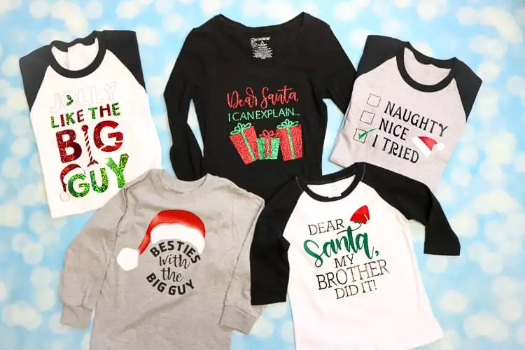 Personalized tshirts for Christmas using Cricut