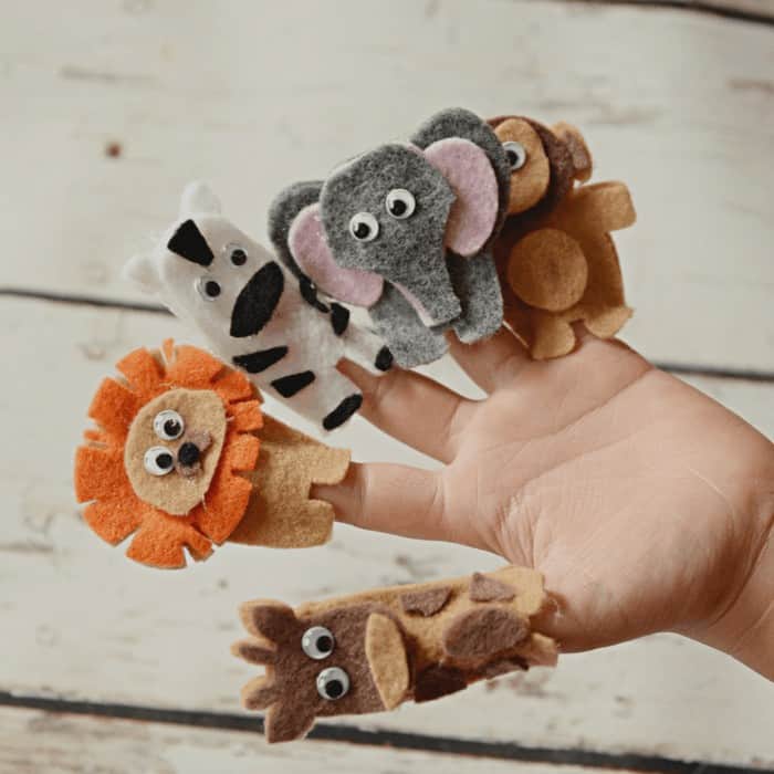 Finger puppets made with Cricut machine