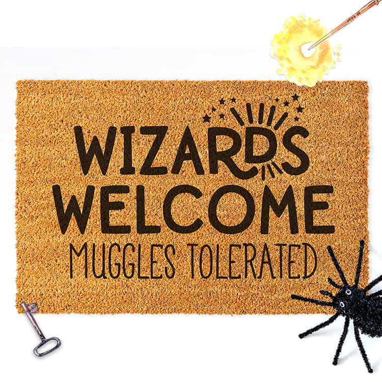 Door mat with Welcome Wizards
