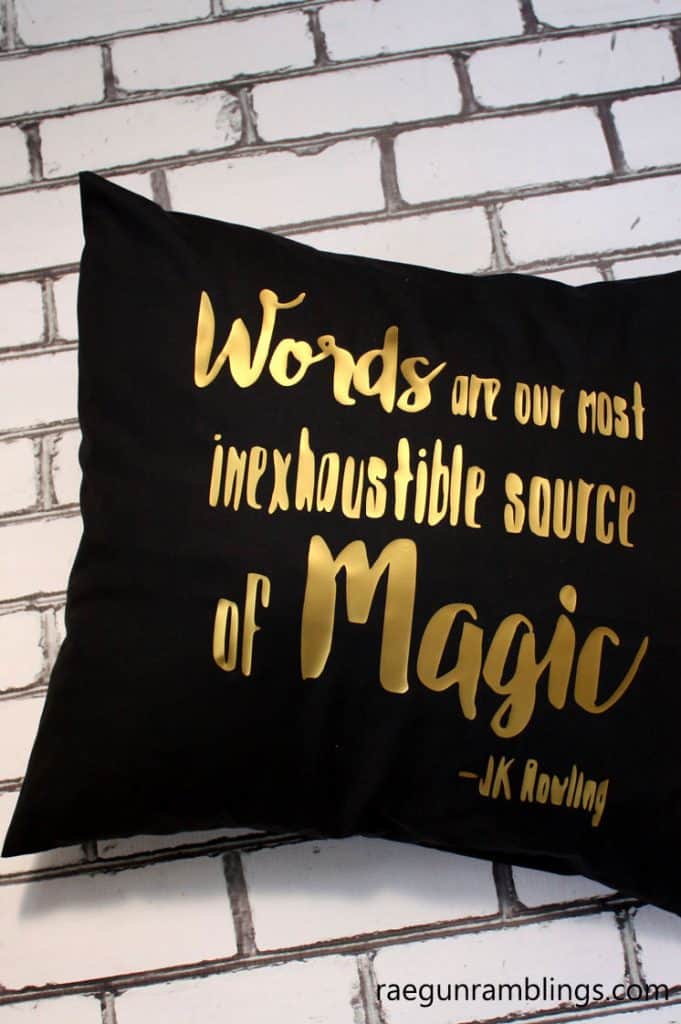 JK Rowling Quote on HTV cushion 