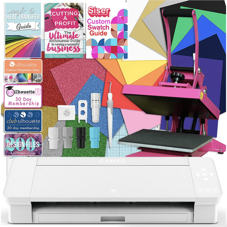 Silhouette White Cameo 4 Heat Press T-Shirt Heat Press Bundle