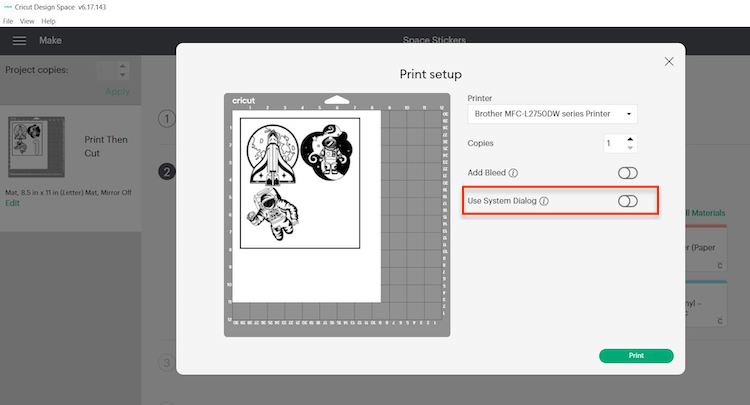 Print then Cut Cricut Settings