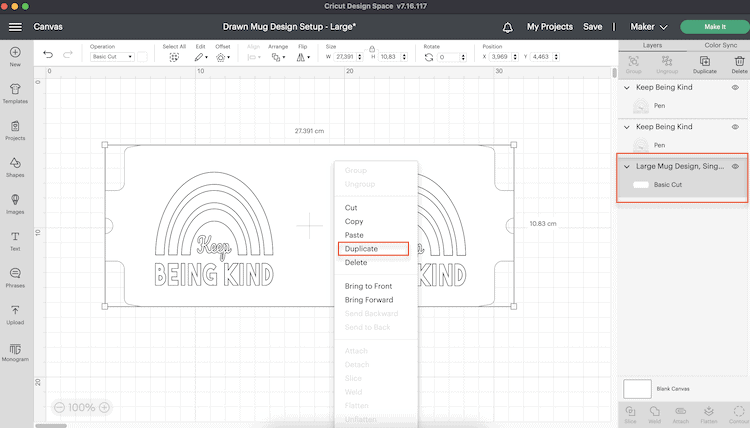 Select Mug Template Layer to Duplicate