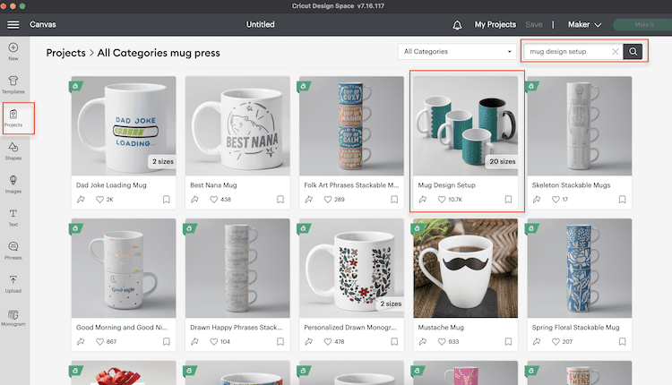 Select Mug Project Template