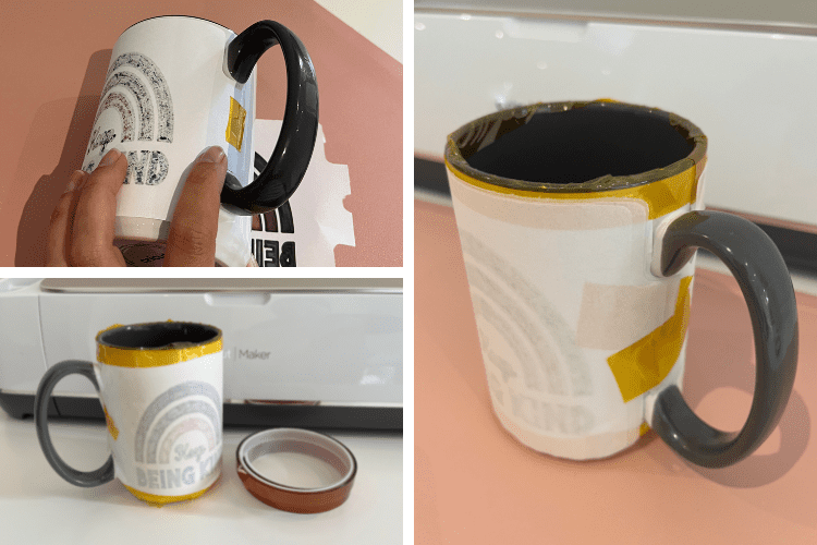 Tape Design to Mug Using Heat Resistant Tape