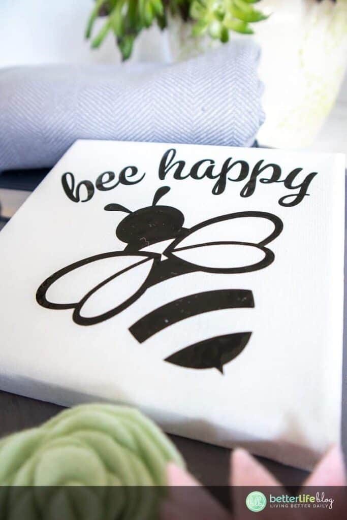 Bee Happy Canvas Art with Cricut Joy