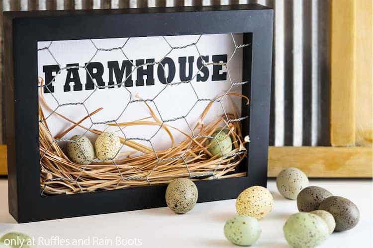 DIY shadow box farmhouse Cricut craft