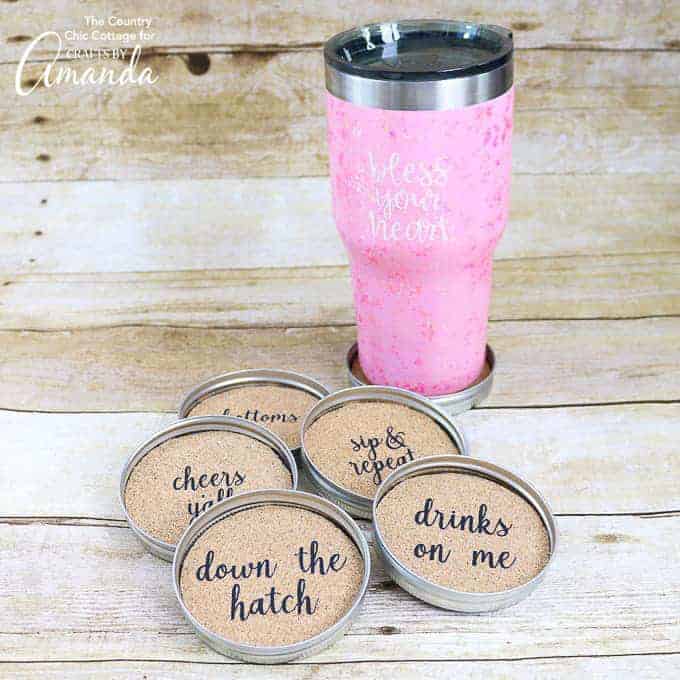 mason jar lid coasters