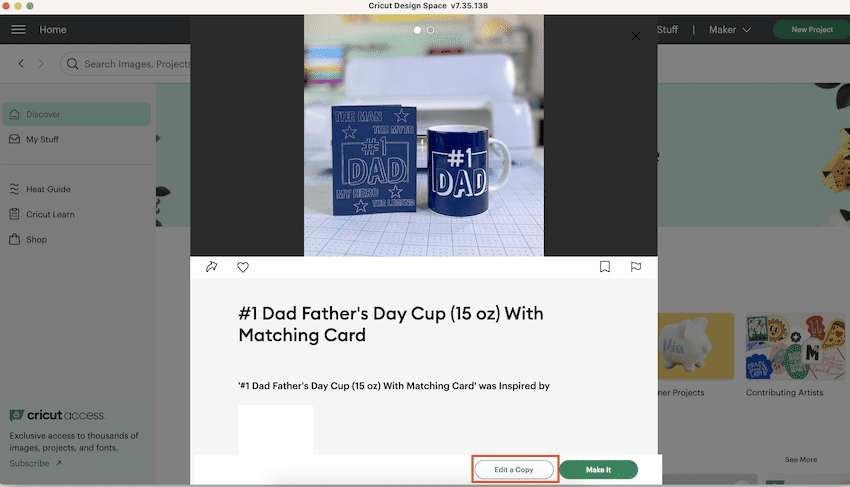 Edit Copy of Father's Day Mug and Card Project