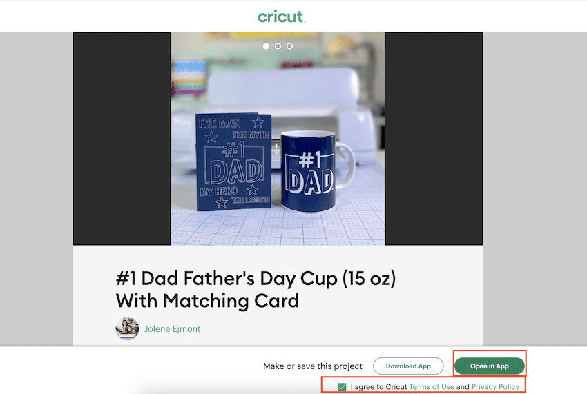 Farther's Day Mug and Card Project In Cricut Design Space
