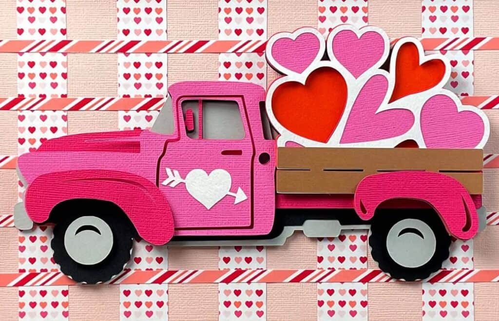 Valentine's Cricut farmhouse Truck
