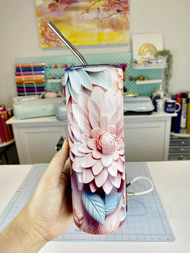 sublimation tumbler with a tumbler press