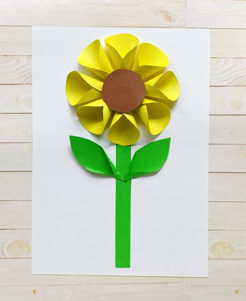 Folded Paper Sunflower by Made in a Pinch