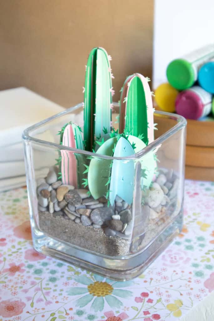 Paper Cactus Terrarium by Sustain my Craft Habit