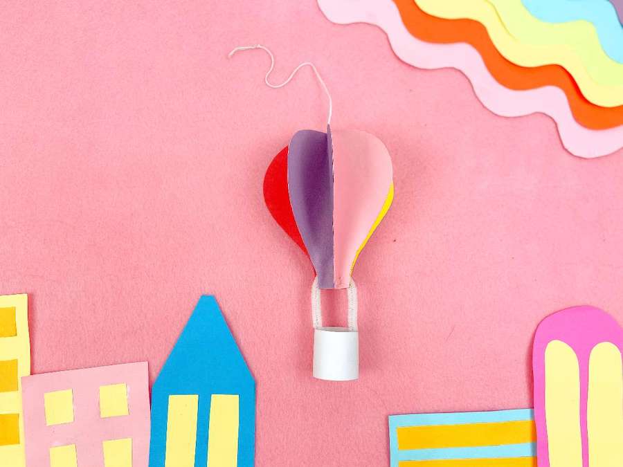 Paper Hot Air Balloon 3D Craft by Two Kids and a Coupon