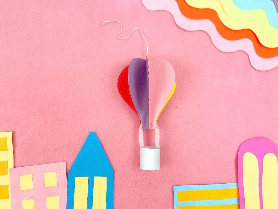 Paper Hot Air Balloon 3D Craft by Two Kids and a Coupon