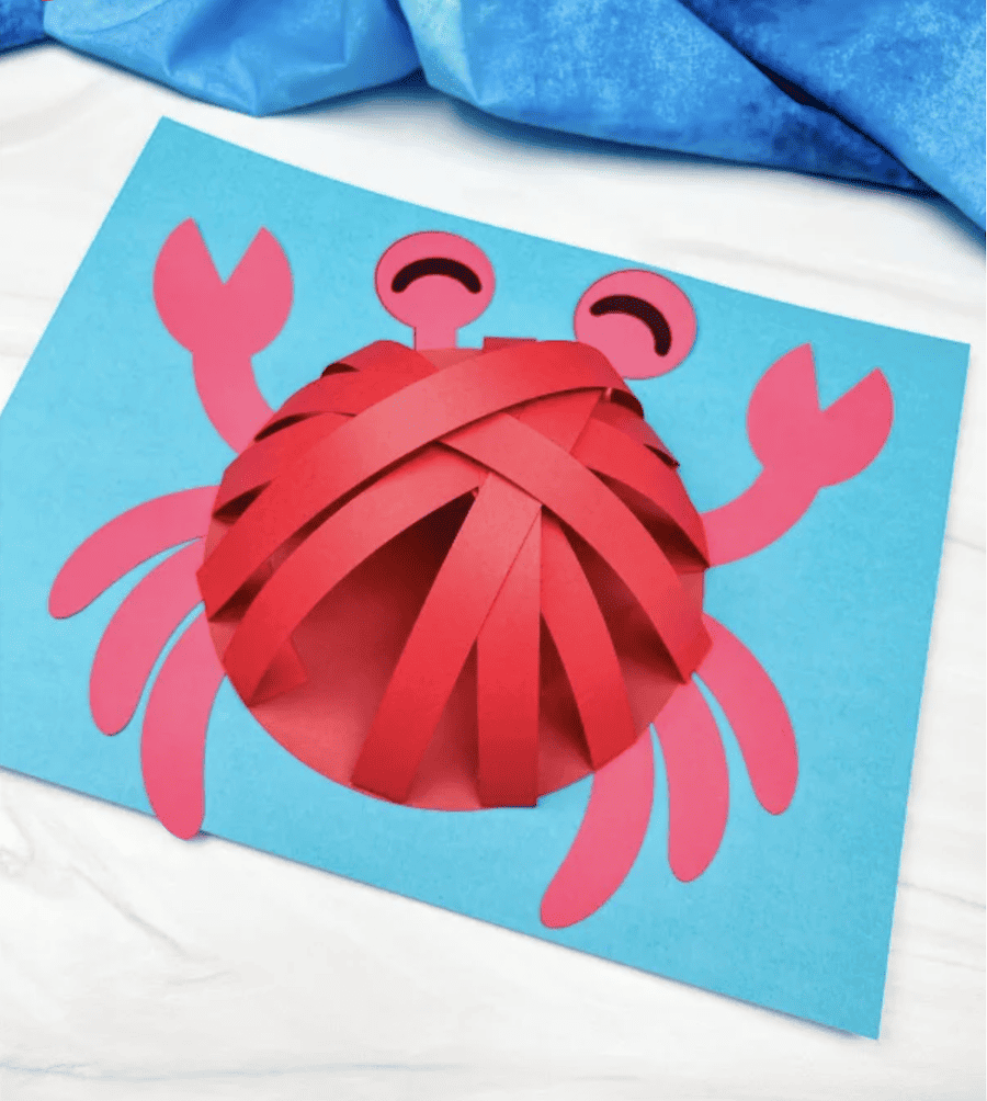 paper 3D Crab Craft by Simple Everyday Mom