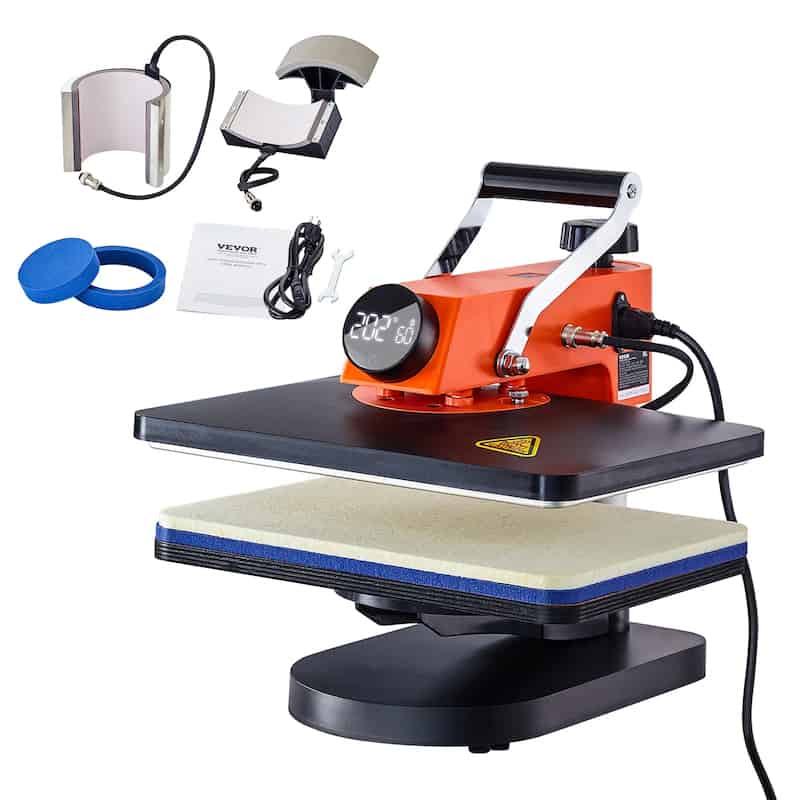 VEVORbrand Heat Press 12x15 inch 5-1-Machine Digital Multifunctional Sublimation Swing Away